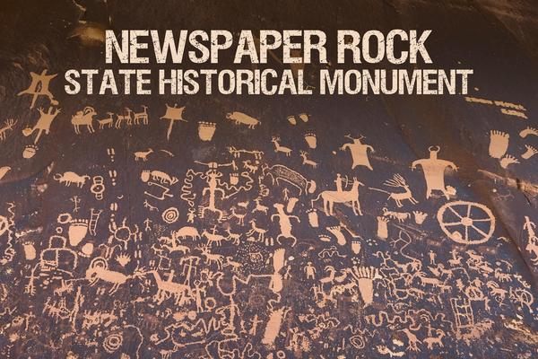 Newspaper Rock State Historic Monument Postcard Front